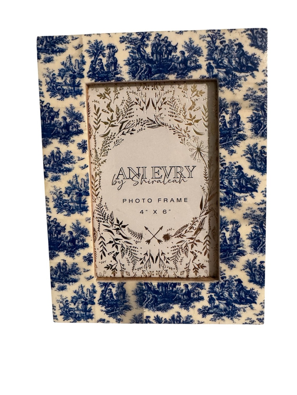 Shiraleah Blue and Cream Toile 4x6 Photo Frame